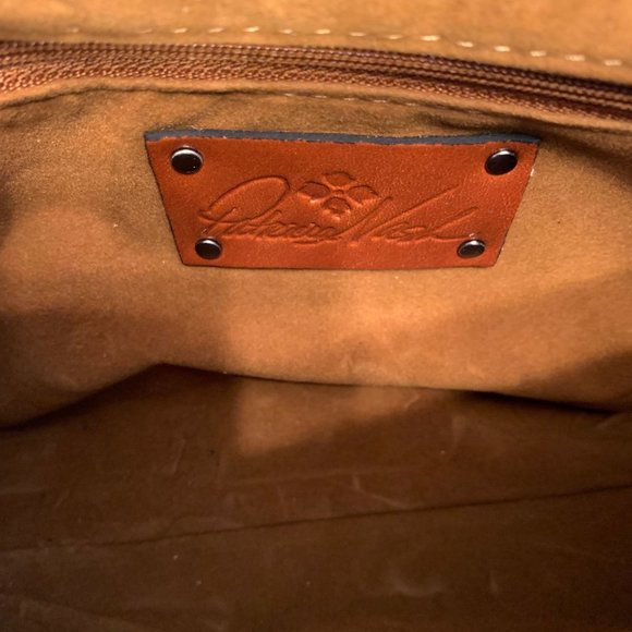 NWT Patricia Nash Aimee Teal Metallic Floret Tooled Crossbody P1085528 - Picture 14 of 14